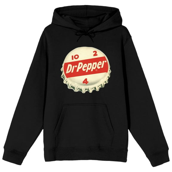 Dr Pepper Bottle Cap Men's Black Sweatshirt-Large