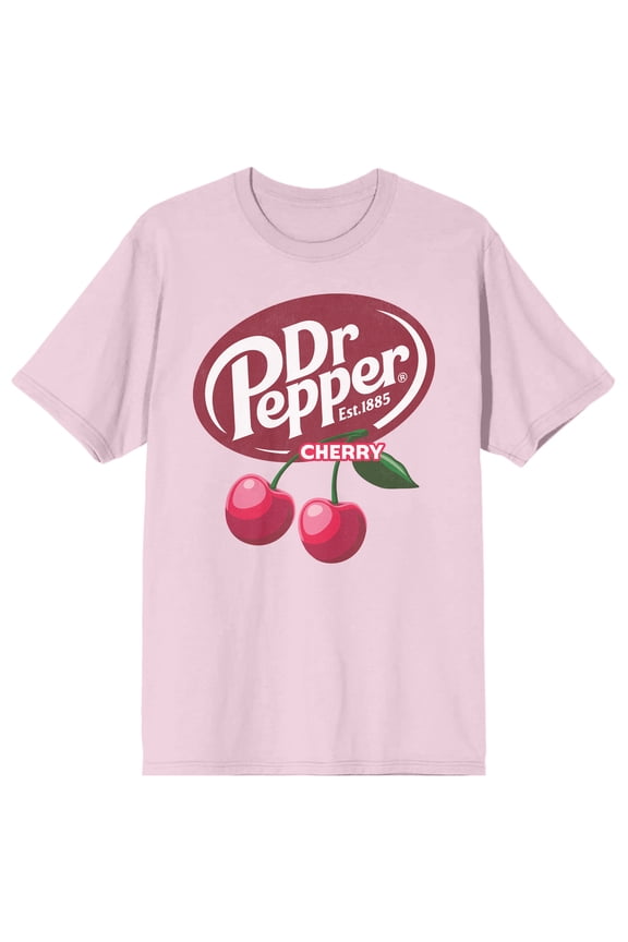 Dr Pepper Cherry Logo Adult Cradle Pink Crew Neck Short Sleeve T-shirt
-XXL
