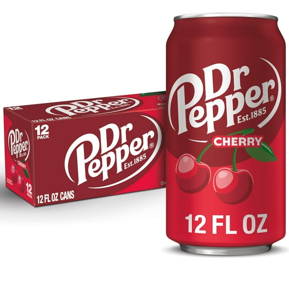 Dr Pepper Cherry Soda Pop, 12 fl oz, 12 Pack Cans