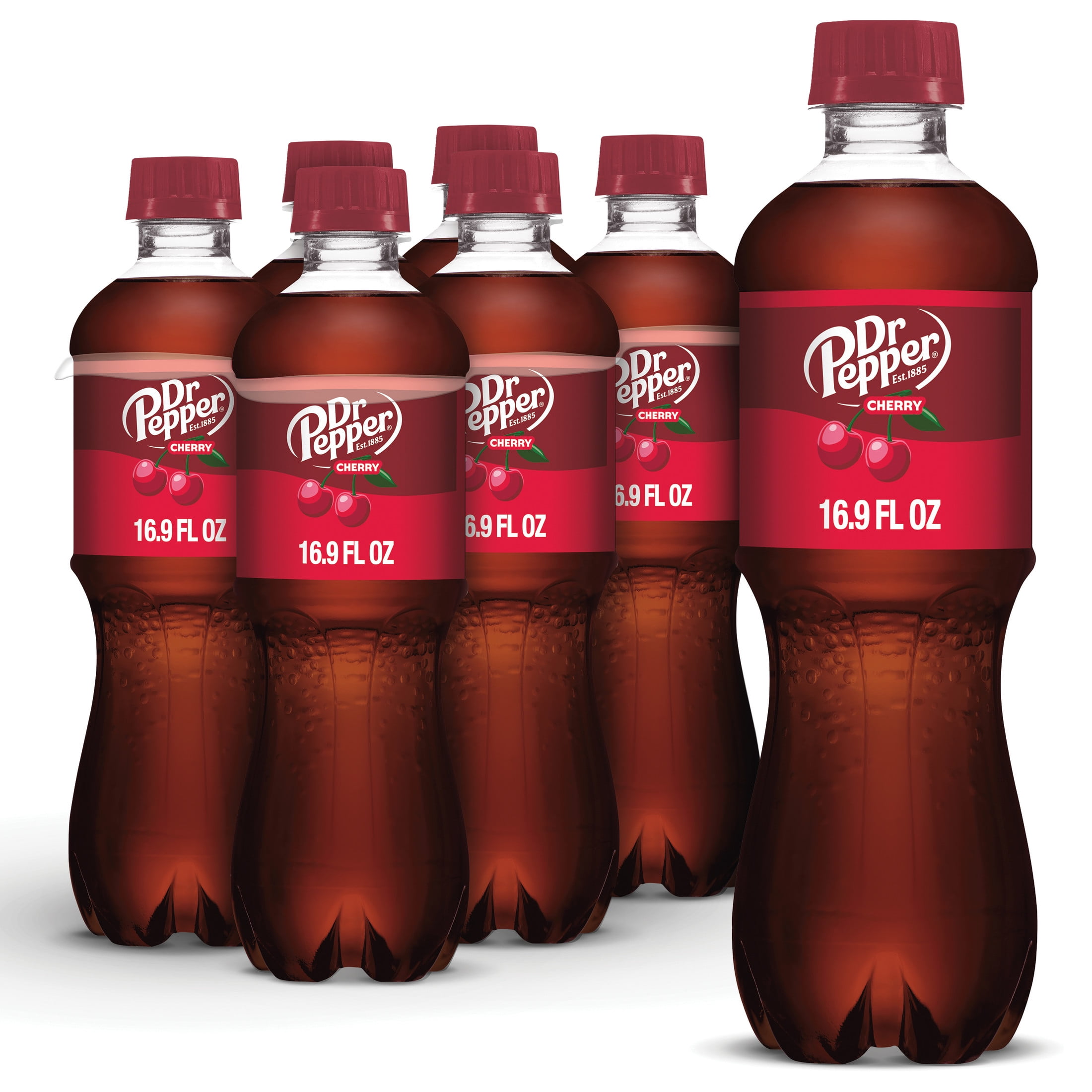 Dr Pepper Cherry Soda Pop, 16.9 fl oz, 6 Pack Bottles