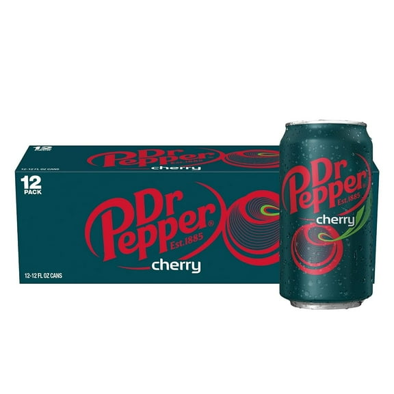 Dr. Pepper Cherry Soda and Zero Cherry Soda Cans, 12 Ounces Bundled by Bilot (Cherry, 12 Pack)