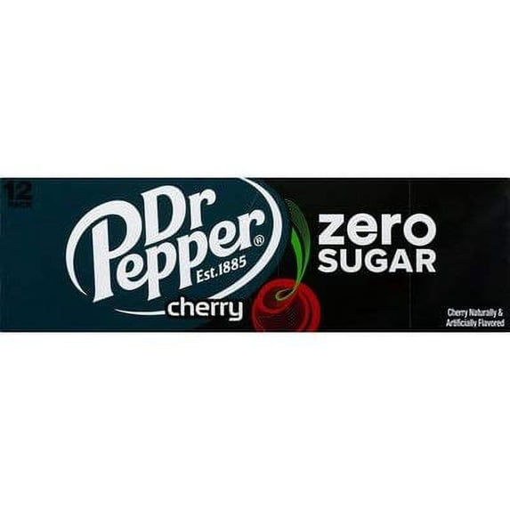 Sugar Technology Dr. Pepper Zero Sugar Diet Cherry Soda, 24 Pack Cans, Unique Flavor ...