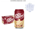 Dr Pepper & Cream Soda, 12 Cans, 12 fl oz Each with 4x Disposable Cups ...
