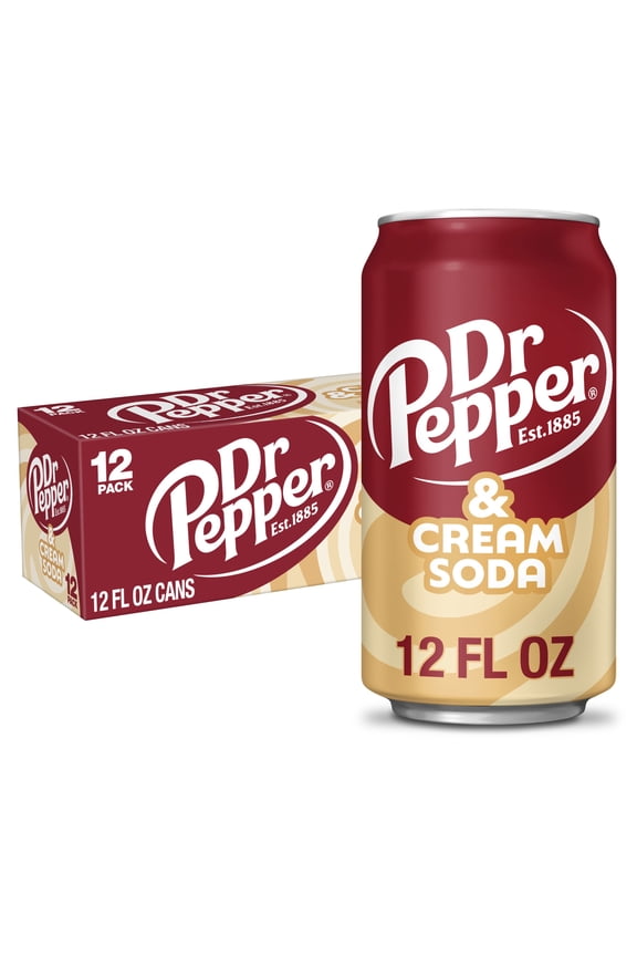 Dr Pepper & Cream Soda Pop, 12 fl oz, 12 Pack Cans