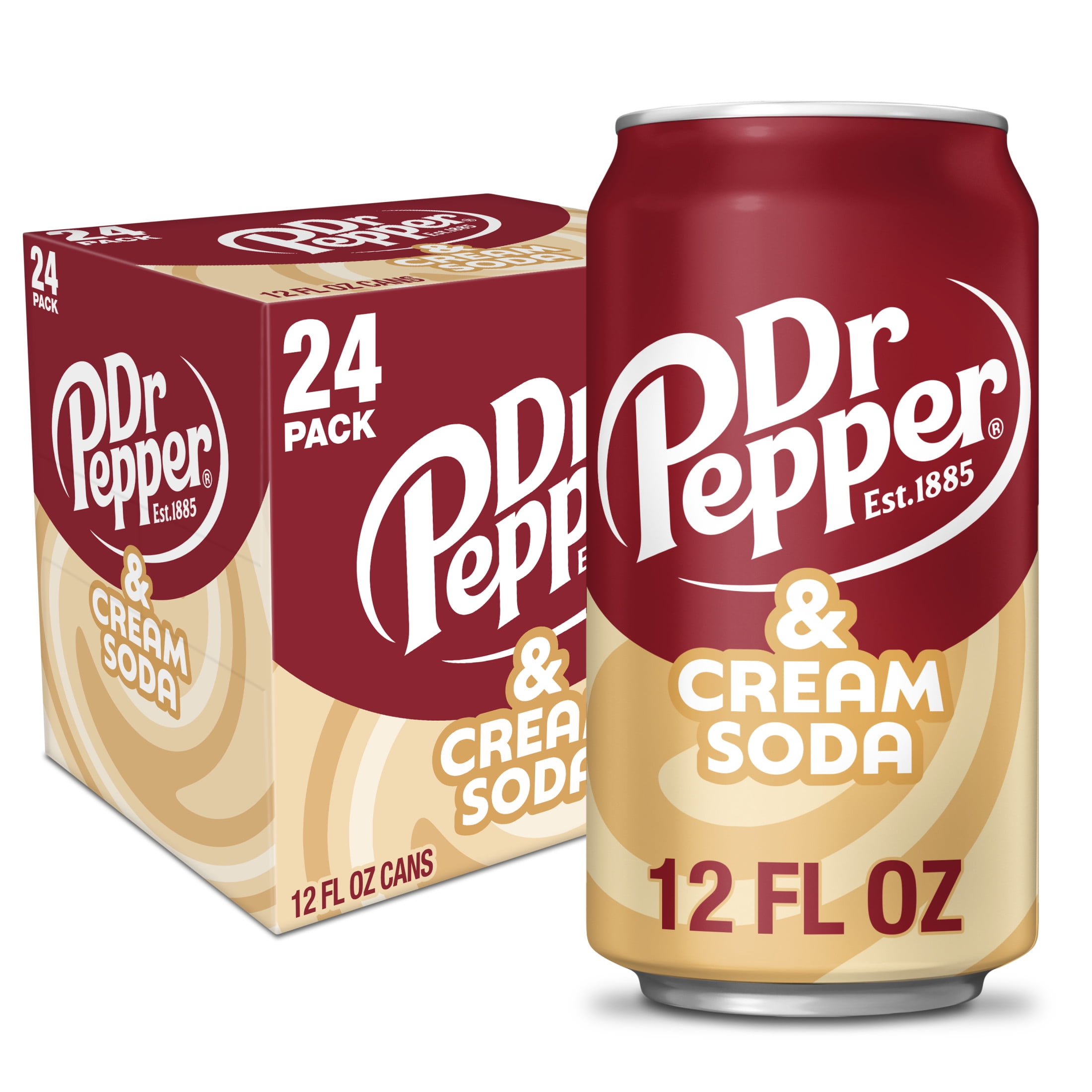 Dr Pepper & Cream Soda Pop, 12 fl oz, 24 Pack Cans