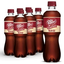 Dr Pepper & Cream Soda Pop, 16.9 fl oz, 6 Pack Bottles