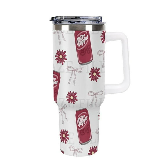Dr.Pepper Cute cartoon car mug travel mug with handle and straw 40oz