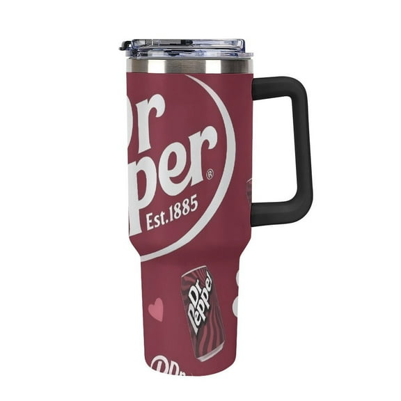 Dr.Pepper Cute cartoon car mug travel mug with handle and straw 40oz