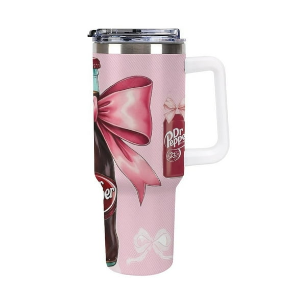 Dr.Pepper Cute cartoon car mug travel mug with handle and straw 40oz