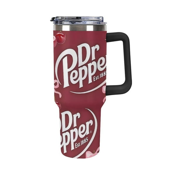Dr.Pepper Cute cartoon car mug travel mug with handle and straw 40oz