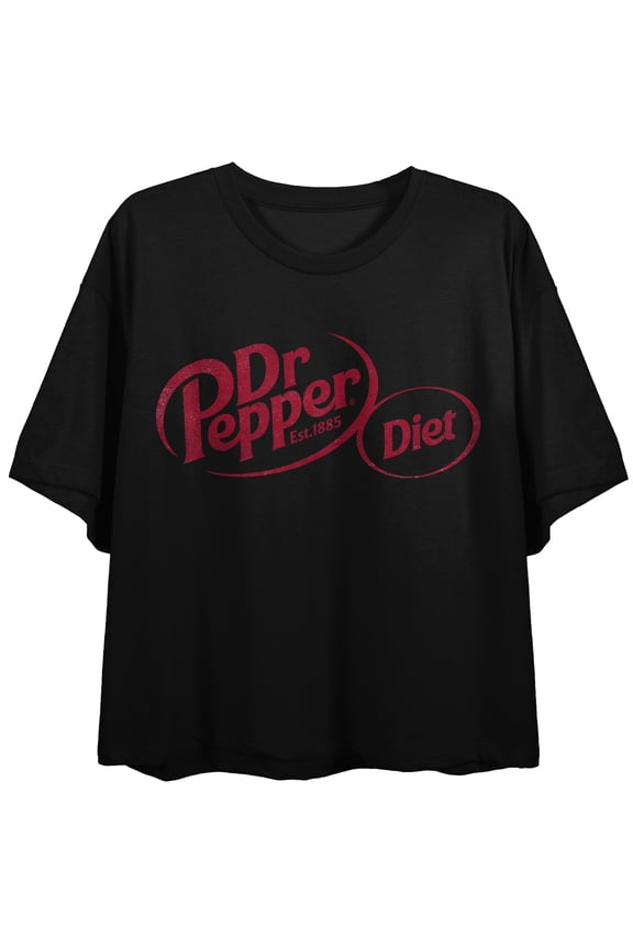 Dr Pepper Diet Logo Women’s Black Cropped Tee