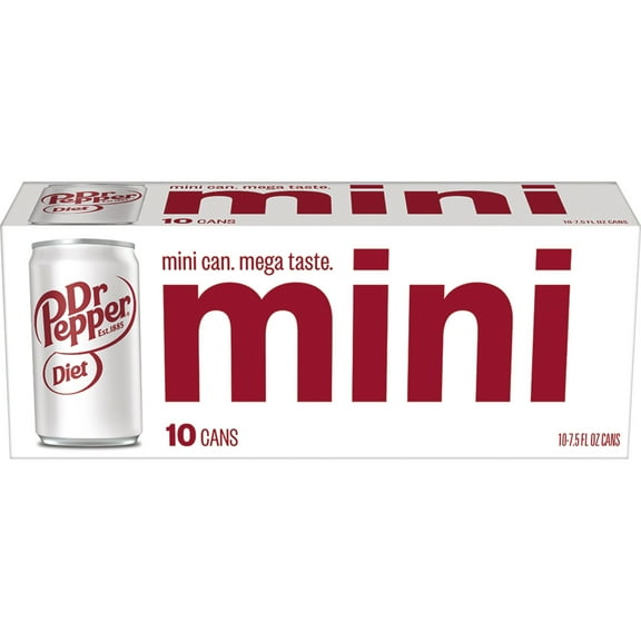 Dr Pepper Diet Soda Mini 7.5 oz Cans - 10 pk (Pack of 2)