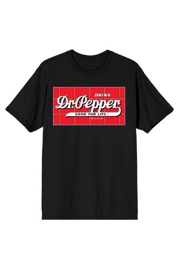 Dr Pepper Drink Dr Pepper Good for Life Men's Black Graphic Tee-XL