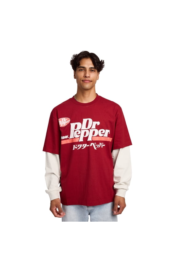 Dr Pepper Drink Dr Pepper Kanji Men's Twofer Combo Shirt-XXL