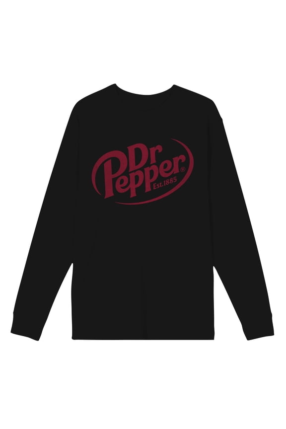 Dr Pepper Est. 1885 Maroon Logo Men's Crew Neck Long Sleeve Shirt-XL