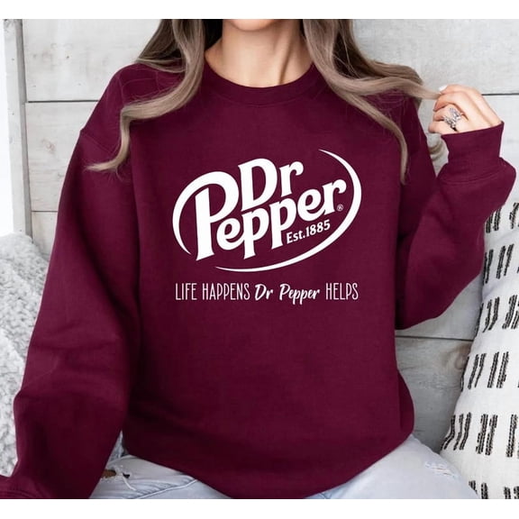 Dr Pepper Est 1885 Sweatshirt, Cute Dr Pepper Sweatshirt, Soda Lover Gift, Life Happends Dr. Pepper Helps Shirt, Dr Pepper Soda Sweatshirt