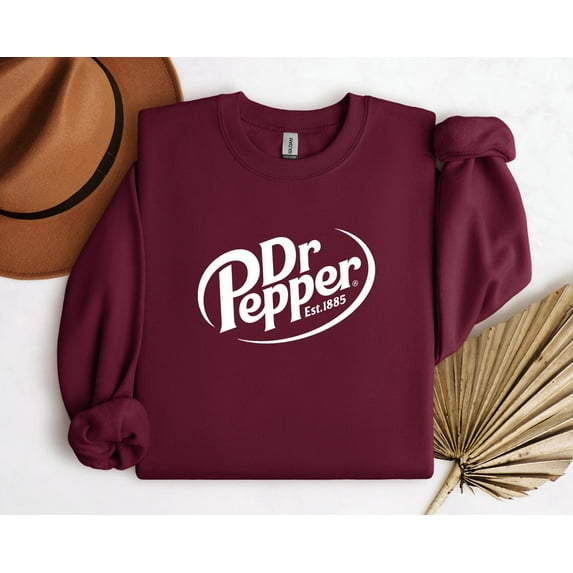 Dr Pepper Est 1885 Sweatshirt, Dr Pepper Soda Lover Crewneck, Dr Pepper Gift,Maroom Color,Size 3XL