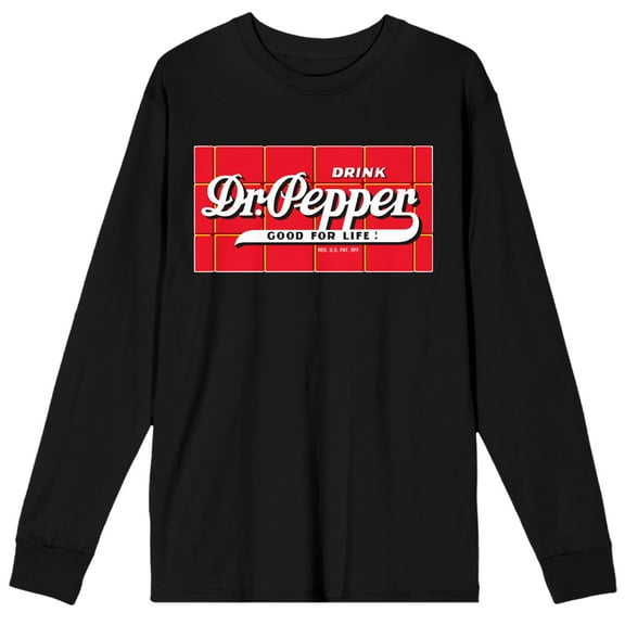 Dr Pepper Good For Life Men's Black Long Sleeve Tee-XXL