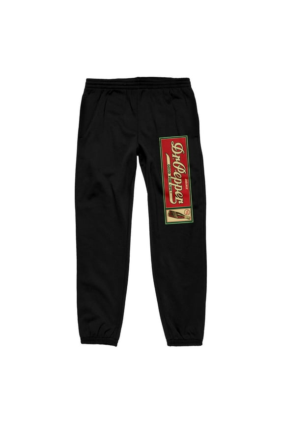 Dr Pepper Good For Life Soda Bottle Men's Black Jogger Pants -Large