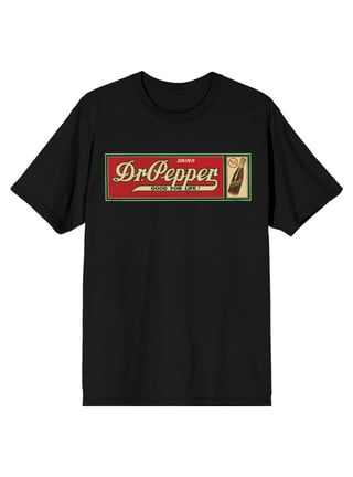 Bioworld Dr. Pepper Nostalgia Logo Men's Black Graphic Hoodie-XL