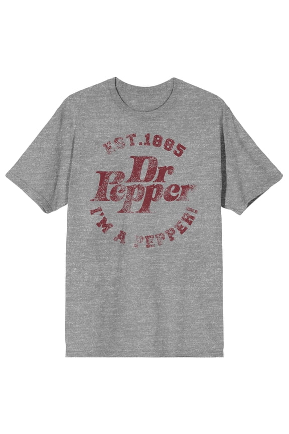 Dr Pepper I'm A Pepper Adult Athletic Heather Crew Neck Short Sleeve T-shirt  - 3XL