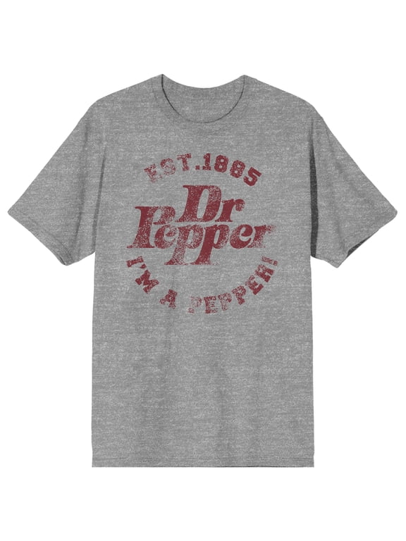 Dr Pepper I'm A Pepper Adult Athletic Heather Crew Neck Short Sleeve T-shirt  - XS