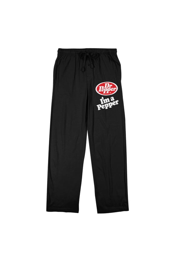 Dr Pepper I'm A Pepper Adult Black Sleep Pajama Pants-Small