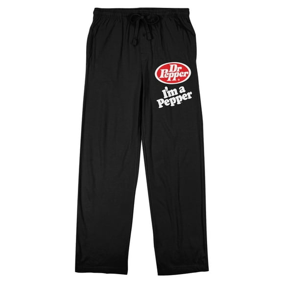 Dr Pepper I'm A Pepper Adult Black Sleep Pajama Pants-XL