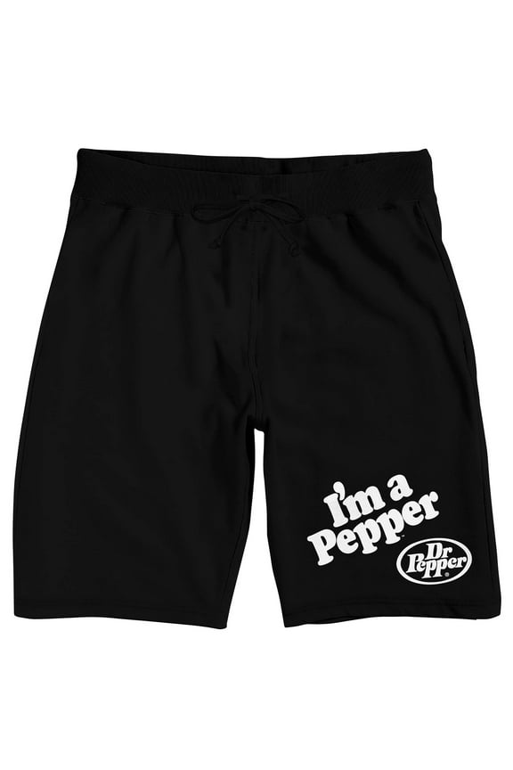 Dr Pepper I'm A Pepper Men's Black Sleep Pajama Shorts-Small