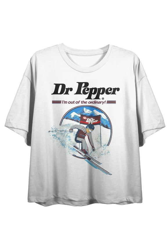 Dr Pepper I'm Out of the Ordinary Women's White Graphic Crop Tee-2XL