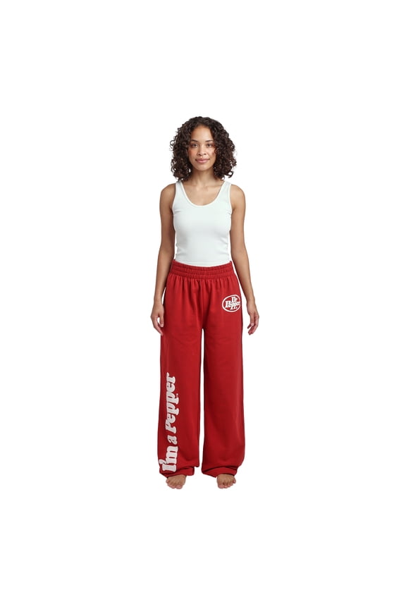 Dr Pepper I'm a Pepper Logo Women's Maroon Joggers-Large