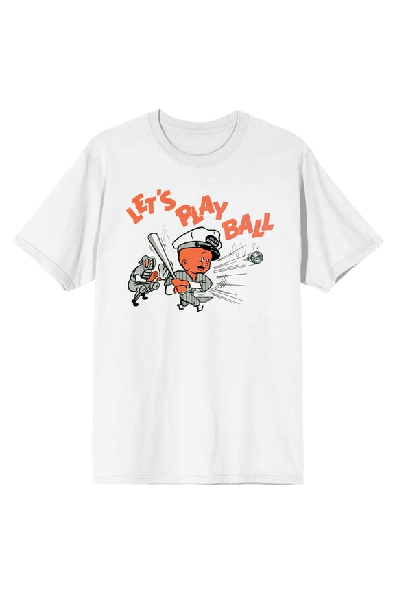 Dr Pepper Let's Play Ball Vintage Ad Men's White T-shirt-XL