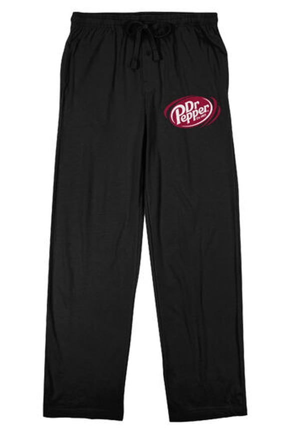 Dr Pepper Logo Adult Black Sleep Pajama Pants-XL