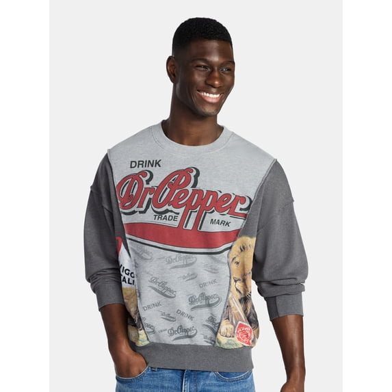 Dr. Pepper Men's & Big Men's Crewneck Sweatshirt, Sizes XS-3XL