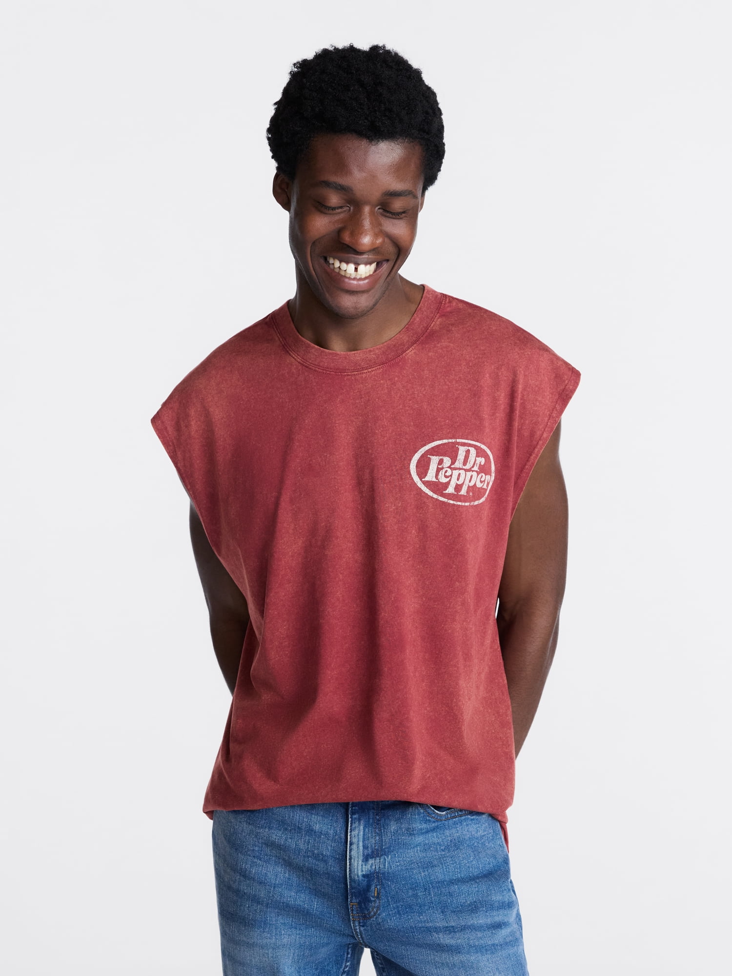Dr Pepper Men's and Big Men's Muscle Tank Top, Sizes XS-5XL