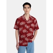 Dr Pepper Mens and Big Mens Graphic Woven Resort Shirt, Sizes S-2XL