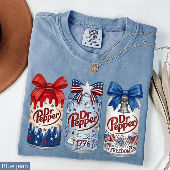 Dr Pepper Patriotic T-Shirt, 4th of July Soda Tee, Soda Lover Shirt, Gift For Her