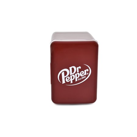 Dr Pepper, Portable 6-Can Mini Personal Fridge Cooler, MIS135DRP, Burgundy