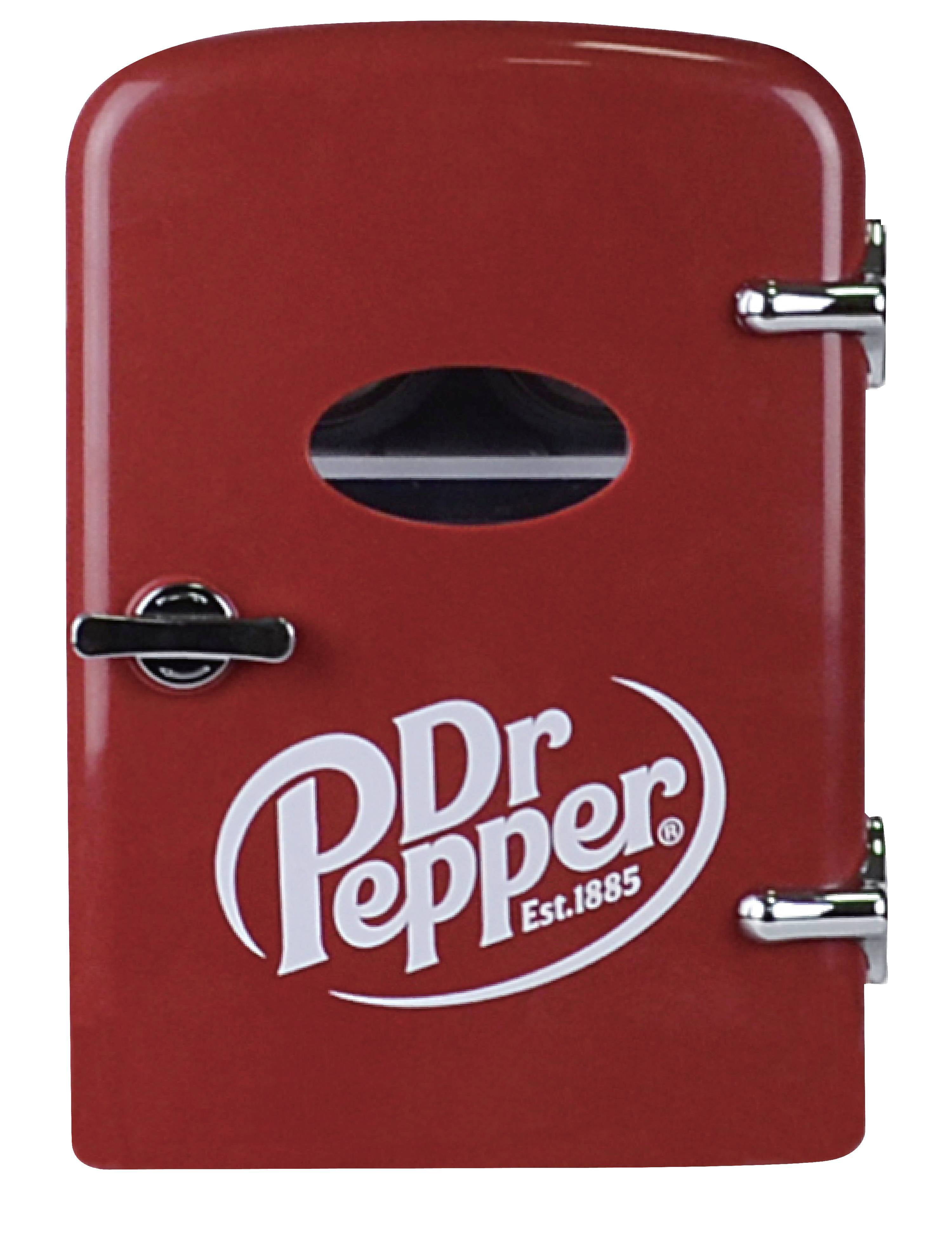 Dr Pepper Electric Beverage Refrigerator, Portable 6-Can Mini Fridge ...