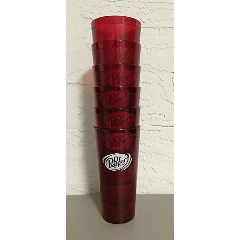 GET 6624-R-DR 24 oz. Red Dr. Pepper® SAN Plastic Pebbled Tumbler - 72/Case