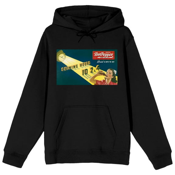 Dr Pepper Shining Hours Vintage Ad Men's Black Sweatshirt-4XL