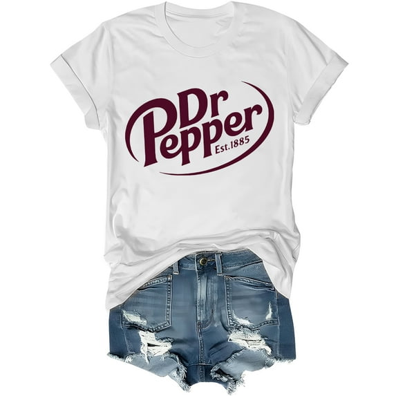 Dr Pepper Shirt Women Men Dr Pepper Costume Short Sleeve Crewneck Tees