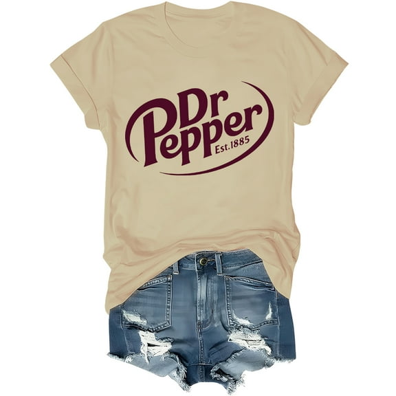 Dr Pepper Shirt Women Men Dr Pepper Costume Short Sleeve Crewneck Tees