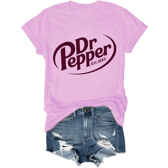 Dr Pepper Shirt Women Men Dr Pepper Costume Short Sleeve Crewneck Tees