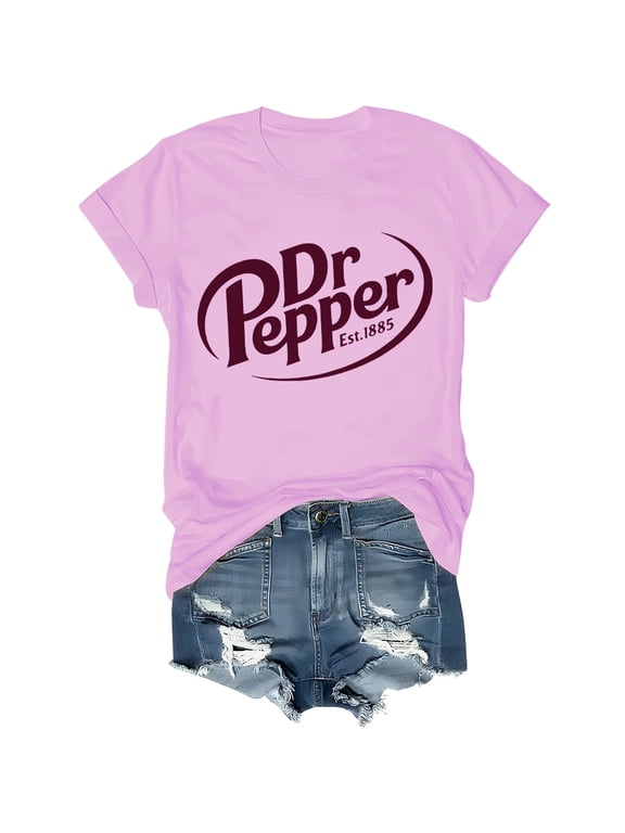 Dr Pepper Shirt Women Men Dr Pepper Costume Short Sleeve Crewneck Tees