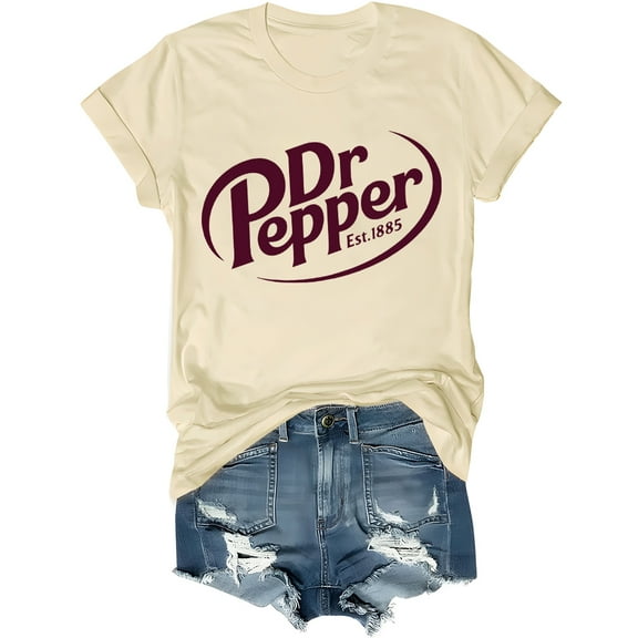 Dr Pepper Shirt Women Men Dr Pepper Costume Short Sleeve Crewneck Tees