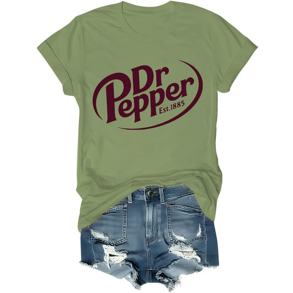 Dr Pepper Shirt Women Men Dr Pepper Costume Short Sleeve Crewneck Tees