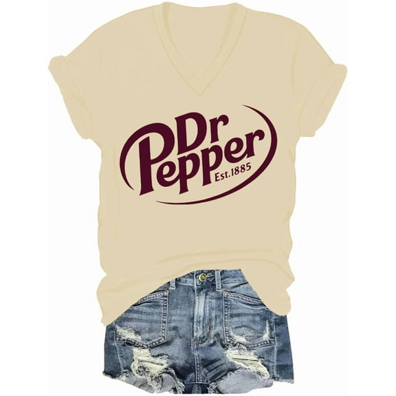 Dr Pepper Shirt Women Men Dr Pepper Costume Short Sleeve Vneck Tees
