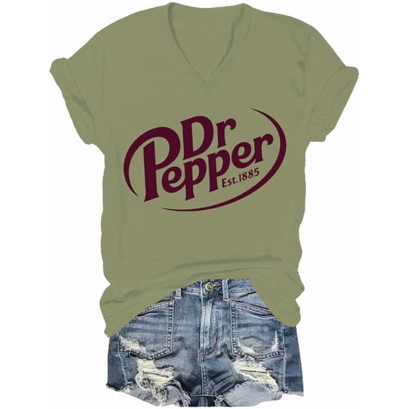 Dr Pepper Shirt Women Men Dr Pepper Costume Short Sleeve Vneck Tees
