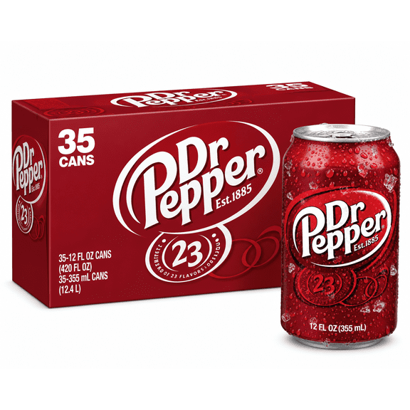 Dr Pepper Soda, 12 fl oz Cans, Pack of 35